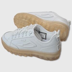 Fila Disruptor Court Clear Shoes / Sneakers - NEW Womens 7 White - #47757-ZZ1